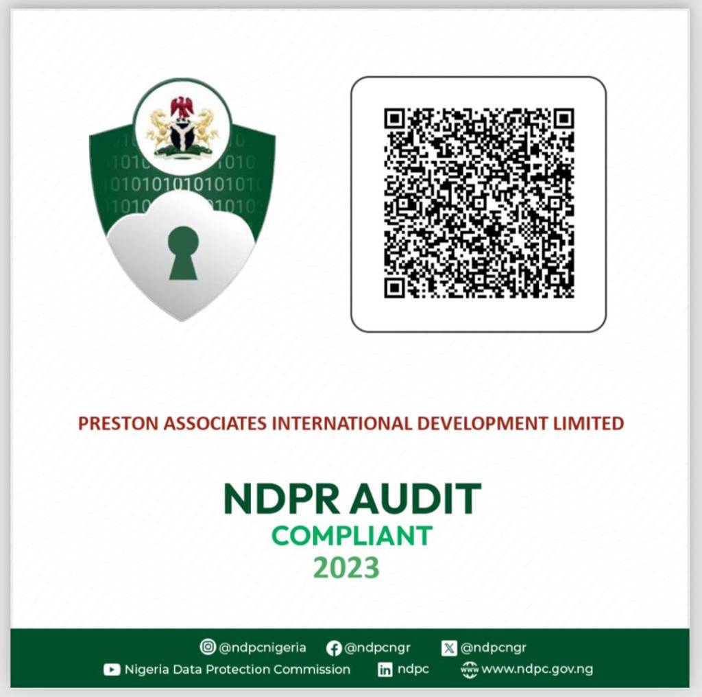 Preston Asociates NDPR certificate